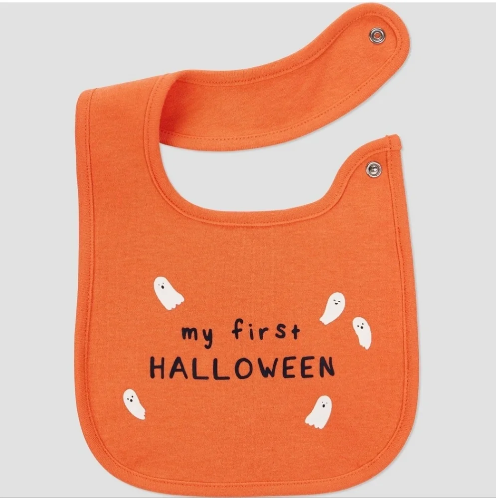 My First Halloween ghost baby bib